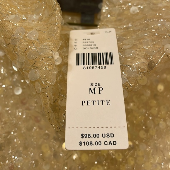 Anthropologie Sheer sequin gold top NWT - Picture 3 of 4